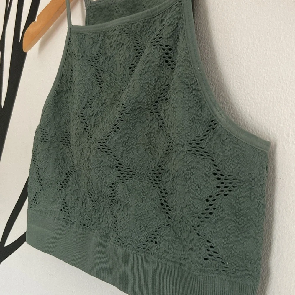 Aerie green jacquard sports top, L - Picture 3 of 9